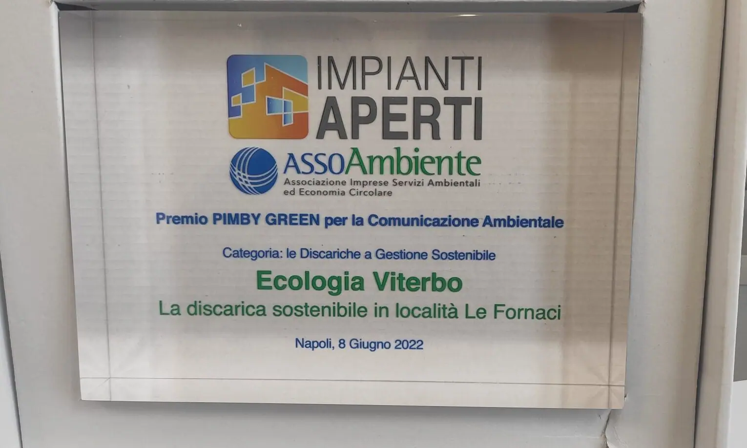 Ecologia Viterbo vince il premio Pimby 2022 di Assoambiente